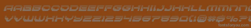 フォントPulsarclasssolidgradital – 茶色の背景に灰色の文字