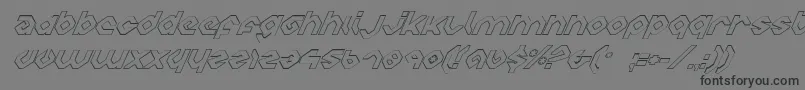 Шрифт CharliesAnglesItalicOutline – чёрные шрифты на сером фоне