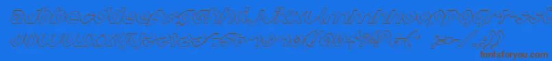 Police CharliesAnglesItalicOutline – polices brunes sur fond bleu