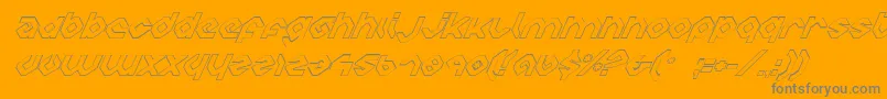 Weitere Informationen zur CharliesAnglesItalicOutline-Schriftart CharliesAnglesItalicOutline-Schriftart – Graue Schriften auf orangefarbenem Hintergrund