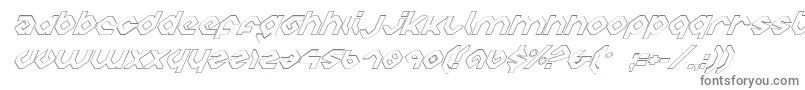 フォントCharliesAnglesItalicOutline – 白い背景に灰色の文字