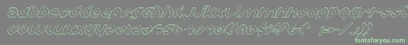 Czcionka CharliesAnglesItalicOutline – zielone czcionki na szarym tle