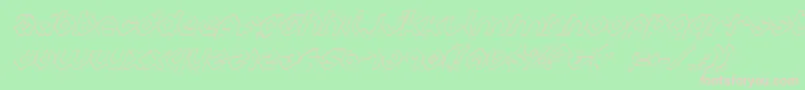 CharliesAnglesItalicOutline Font – Pink Fonts on Green Background