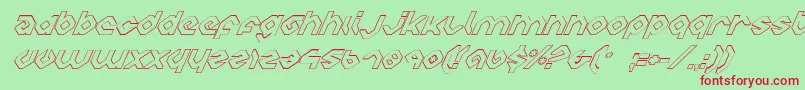 CharliesAnglesItalicOutline Font – Red Fonts on Green Background