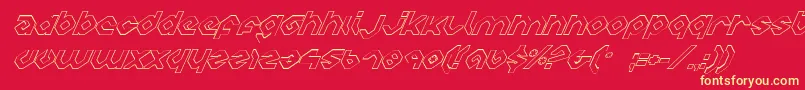 CharliesAnglesItalicOutline Font – Yellow Fonts on Red Background