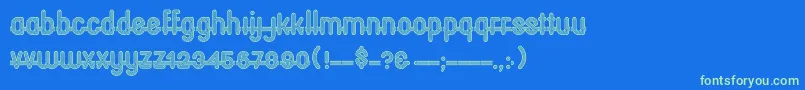 Oxfordcp Font – Green Fonts on Blue Background