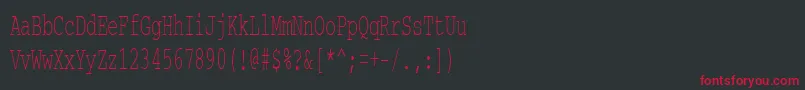 フォントCourierctt55 – 黒い背景に赤い文字