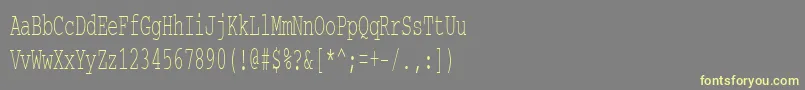 Fonte Courierctt55 – fontes amarelas em um fundo cinza