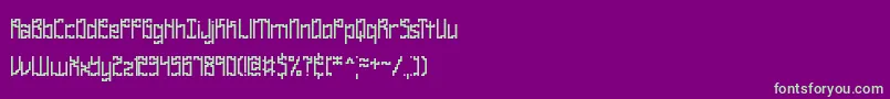 Fonte ZirconiaCubicBrk – fontes verdes em um fundo violeta