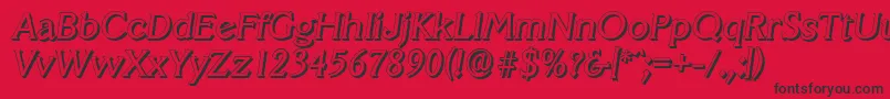 VeracruzshadowItalic Font – Black Fonts on Red Background