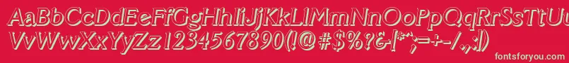 VeracruzshadowItalic Font – Green Fonts on Red Background