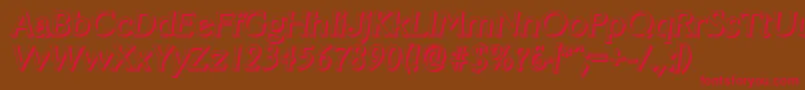 VeracruzshadowItalic Font – Red Fonts on Brown Background