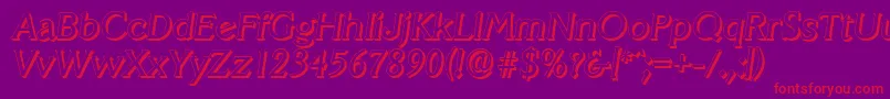 VeracruzshadowItalic Font – Red Fonts on Purple Background