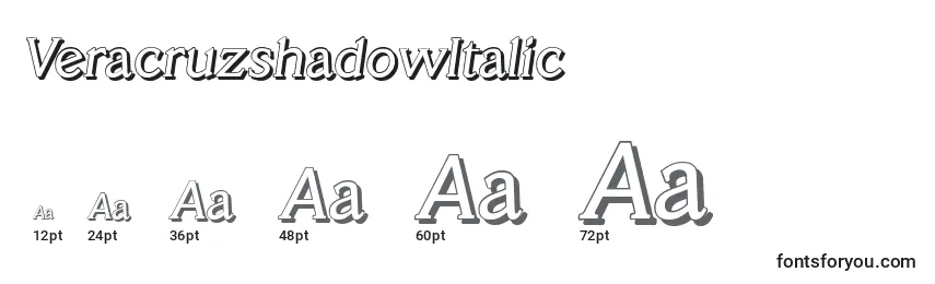 Размеры шрифта VeracruzshadowItalic