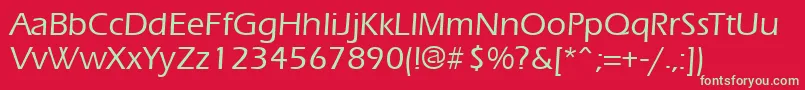 フォントErgoemildRegular – 赤い背景に緑の文字