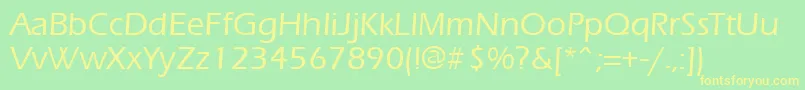 フォントErgoemildRegular – 黄色の文字が緑の背景にあります