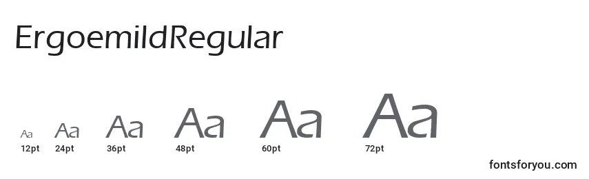 Размеры шрифта ErgoemildRegular