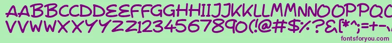 VeggieSeedlings Font – Purple Fonts on Green Background