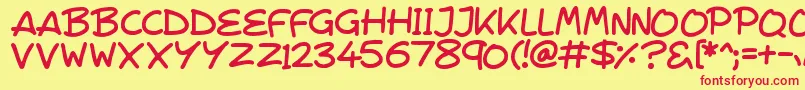 VeggieSeedlings Font – Red Fonts on Yellow Background