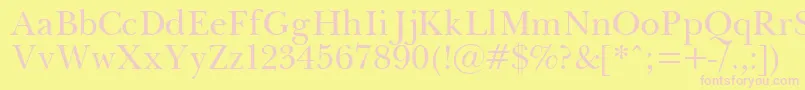 フォントPasma – ピンクのフォント、黄色の背景