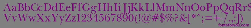 Pasma-fontti – violetit fontit harmaalla taustalla