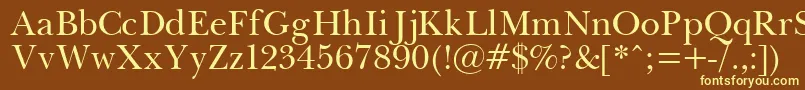 Pasma-fontti – keltaiset fontit ruskealla taustalla