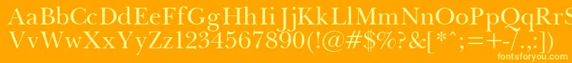 Saiba mais sobre a fonte Pasma Fonte Pasma – fontes amarelas em um fundo laranja
