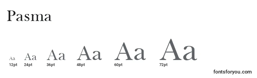 Размеры шрифта Pasma
