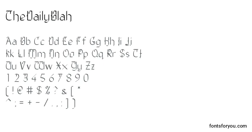 Czcionka TheDailyBlah – alfabet, cyfry, specjalne znaki