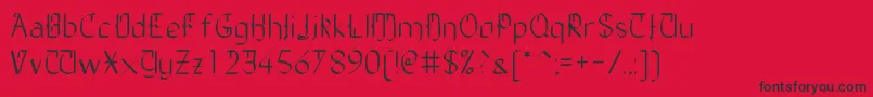 フォントTheDailyBlah – 赤い背景に黒い文字