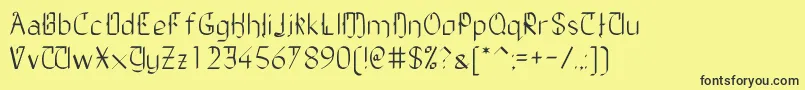 TheDailyBlah-fontti – mustat fontit keltaisella taustalla