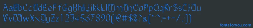 Шрифт TheDailyBlah – синие шрифты на чёрном фоне