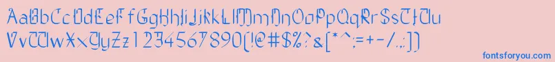 TheDailyBlah-fontti – siniset fontit vaaleanpunaisella taustalla