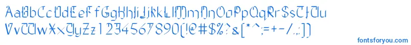 TheDailyBlah-Schriftart – Blaue Schriften auf weißem Hintergrund