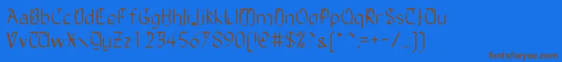 Шрифт TheDailyBlah – коричневые шрифты на синем фоне