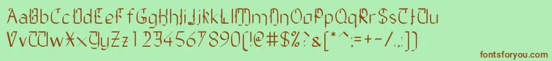 Шрифт TheDailyBlah – коричневые шрифты на зелёном фоне