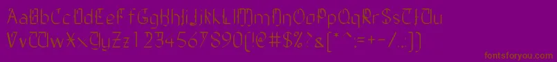 TheDailyBlah-Schriftart – Braune Schriften auf violettem Hintergrund