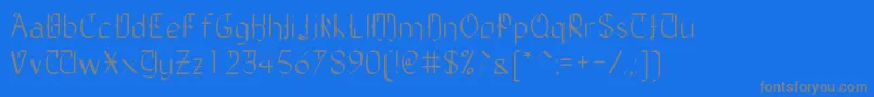 フォントTheDailyBlah – 青い背景に灰色の文字
