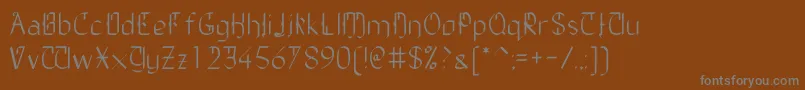 TheDailyBlah-fontti – harmaat kirjasimet ruskealla taustalla