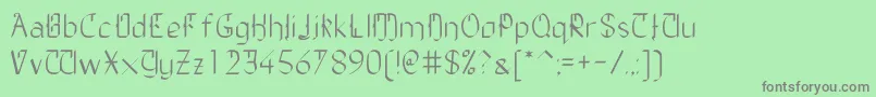 TheDailyBlah-fontti – harmaat kirjasimet vihreällä taustalla