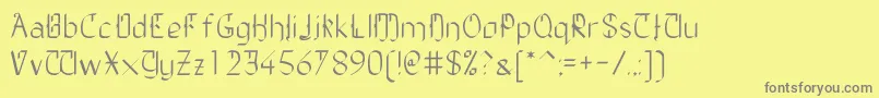 TheDailyBlah-fontti – harmaat kirjasimet keltaisella taustalla
