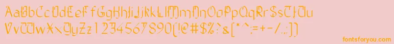 TheDailyBlah-fontti – oranssit fontit vaaleanpunaisella taustalla