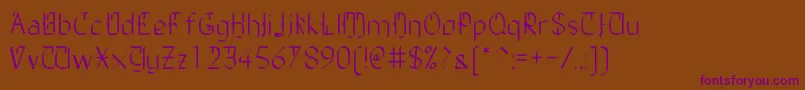TheDailyBlah-fontti – violetit fontit ruskealla taustalla