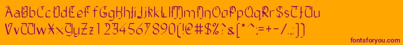 TheDailyBlah-Schriftart – Violette Schriften auf orangefarbenem Hintergrund