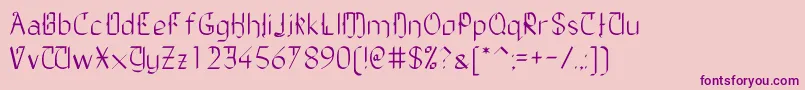 フォントTheDailyBlah – ピンクの背景に紫のフォント