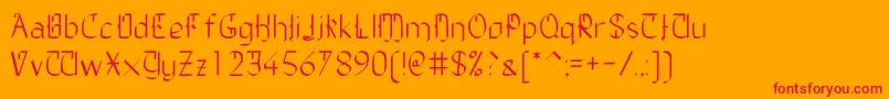 フォントTheDailyBlah – オレンジの背景に赤い文字