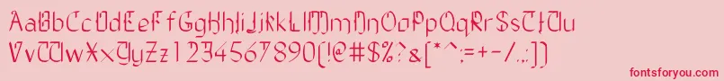 TheDailyBlah-fontti – punaiset fontit vaaleanpunaisella taustalla