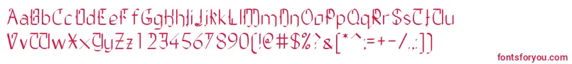 TheDailyBlah-fontti – punaiset fontit valkoisella taustalla