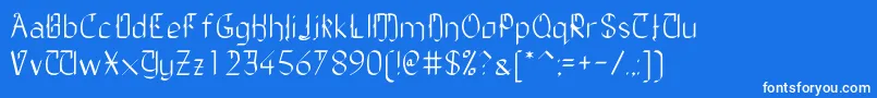 フォントTheDailyBlah – 青い背景に白い文字