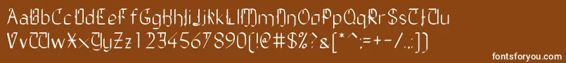 TheDailyBlah-fontti – valkoiset fontit ruskealla taustalla